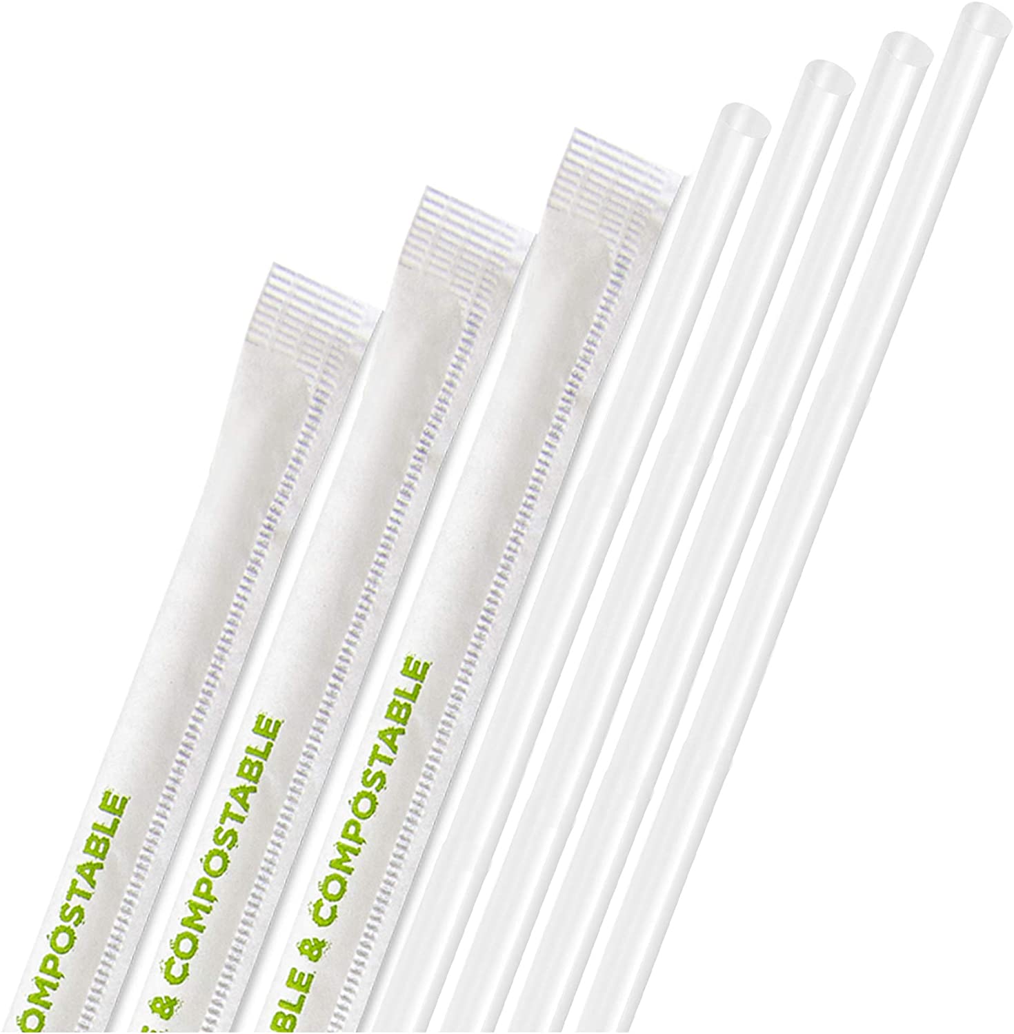 Jumbo Straw 7.75 Paper Wrapped, Clear
